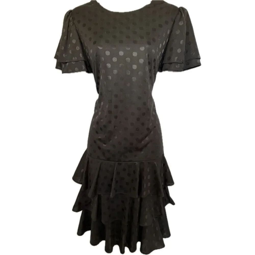 TF American Vintage 80’s Polka Dot Flapper Drop Waist Dress USA Size 12